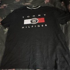 Tommy Hilfiger Men’s Black Logo Graphic Print Crew Neck T-Shirt Short Sleeve L