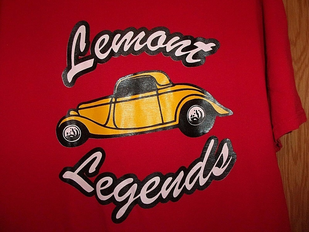 HOT ROD Lemont Legends red L t shirt