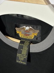 Harley-Davidson Men’s T-Shirt L Black Graphic Logo Contrasting Trim USA Flag #1