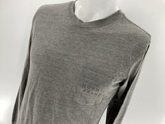 The Normal Brand Pocket T-Shirt Long Sleeve M Gray Cotton Poly Rayon YGU U4-103