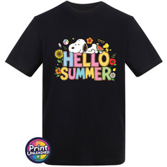 Hello Summer T-Shirt Unisex S-2XL AWDis Summer Beagle Tee Dog & Bird Top Gift