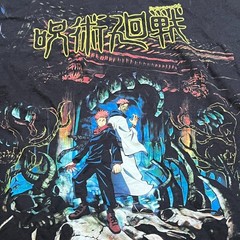 Jujutsu Kaisen Poster Tee Black Mens L T-Shirt NWOT Fast Shipping!