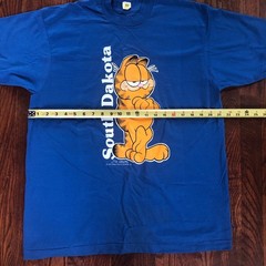 Vintage 1978 Garfield x South Dakota Velva Sheen X Large Vacation Souvenir
