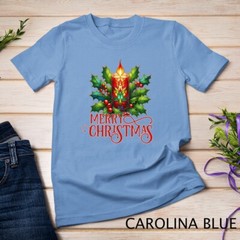 Beautiful and Festive Holiday Candle Graphic Funny Christmas Unisex T-shirt