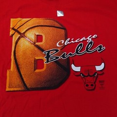 New VTG Lee Sport Chicago Bulls Red 90s Spell Out T-Shirt Sz XXL Logo