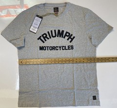 Triumph Motorcycles T-Shirt Mens Large Burnham Gray Marl Spellout Logo Cotton