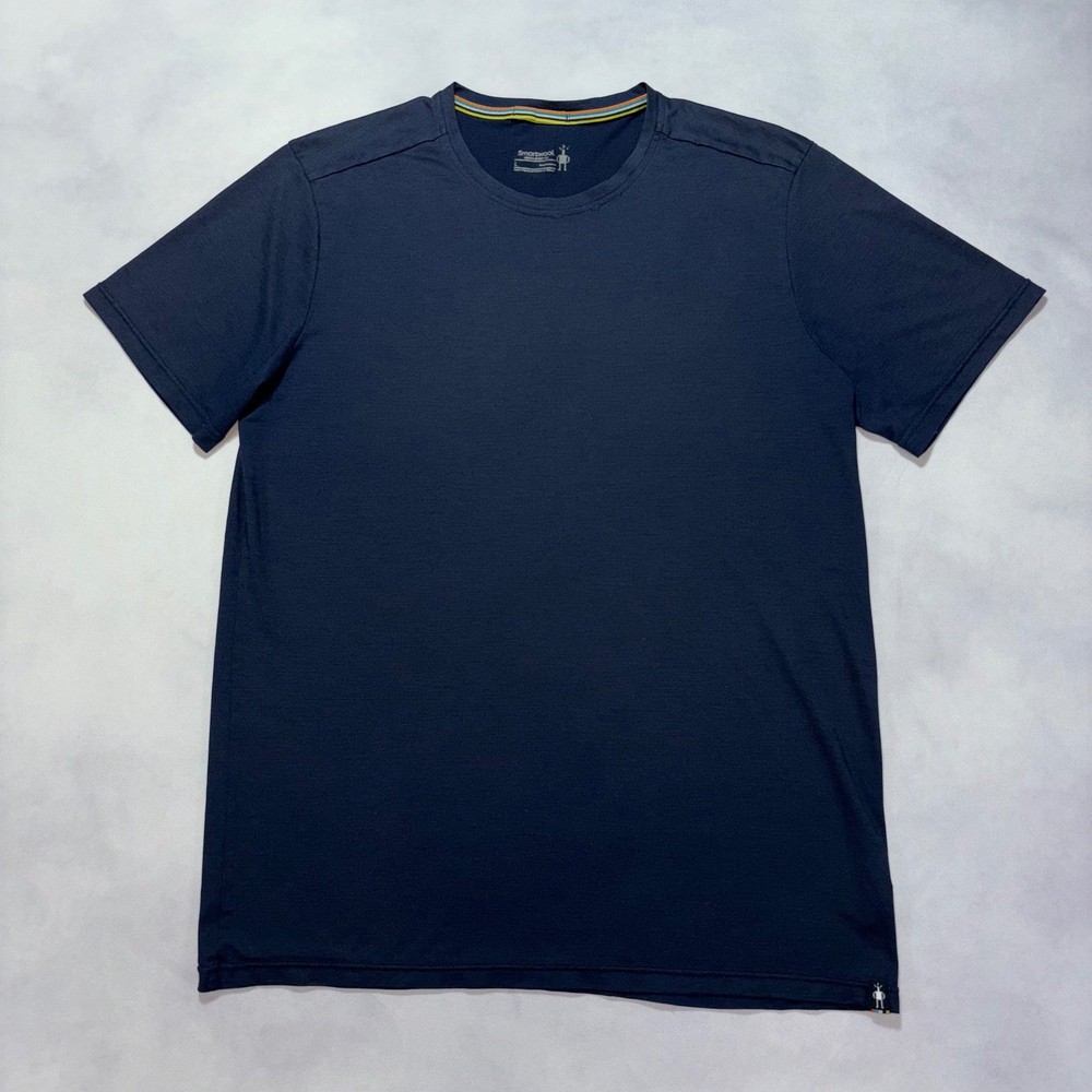 Smartwool T-Shirt Men’s Large Merino Sport 150 Navy Blue Wool Blend Base Layer