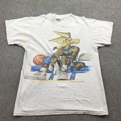 Vintage Looney Tunes Shirt Mens Medium Gray Wile E Coyote Hoop Slam 1996 90s
