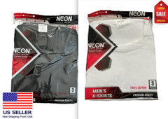 3-6 Packs Mens 100% Cotton Tank Top Wife Beater A-Shirt Undershirt Ribbed Black