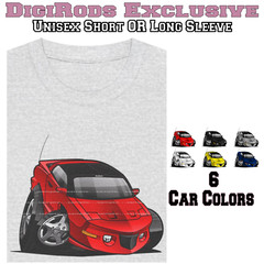 DigiRods Pontiac Trans Am WS6 Model Front View Colors Cartoon Car T Shirt