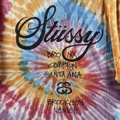 Vintage Stussy Shirt Mens XL Tie Dye Distressed Y2K Surf World Tour City Tee