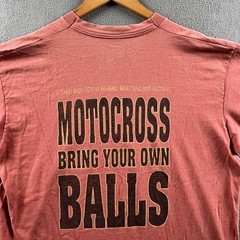 Vintage Motocross Shirt Mens XL Pink 90s Single Stitch Bring Your Owns Balls