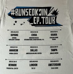 BTS Jin World Worldwide Handsome Tour Kpop RunSeokJin T-shirt White Small