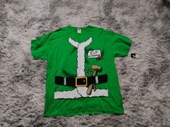Elf Uniform T-Shirt Christmas Green Mens XL New Nwt Free Shipping
