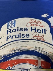 Dale Earnhardt Budweiser Raise Hell Praise Dale Shirt Men Medium Blue Port Co.