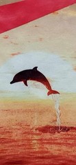 Rare Nike Air T Shirt Dolphin Nautical Ocean Beach Fish Mens Medium M