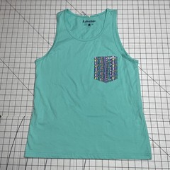 Chubbies Men’s Tank Top Teal w Pocket Size Medium