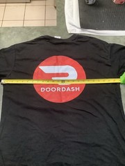 DoorDash Men’s XL Cotton Black Short Sleeve Crew Neck Red/White Logo T-Shirt