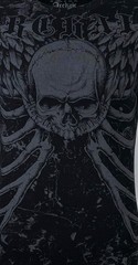 Xtreme Couture by Affliction Men’s Thermal Shirt COLLISON Skull Biker Black