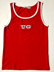 New UNDERGEAR International Male Red & White Cotton Fitted Tank Top sz XL