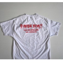 Nasty Neckface LA Video Games “Finish Him” Graphic T-Shirt / L / White Cotton