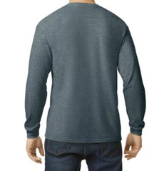 First Quality Dark Heather Gildan Heavy Cotton Adult Long Sleeve T-Shirt, Size M