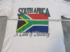 Vintage South Africa Shirt Mens Large White Red Green Flag Single Stitch USA