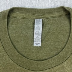 Poncho Outdoors T-Shirt Mens 2XL Heather Olive Green Bobcat Snake Logo Tee