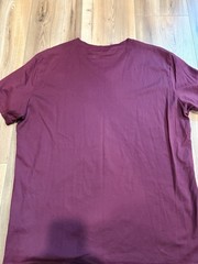 Mutant Liquid Luxury Slim Fit Men’s Large V-neck T-shirt Maroon Cotton