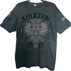 Men’s Affliction Military Green Reversible Short Sleeve Shirt Size Large