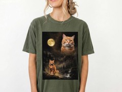 Custom Pet Photo Shirt Personalized Dog Cat Moon Tee Funny Gift