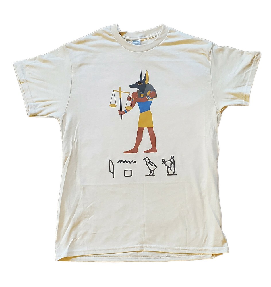 Anubis Scale T-shirt Sand Color Mens Size M-XL Ancient Egyptian Jackal
