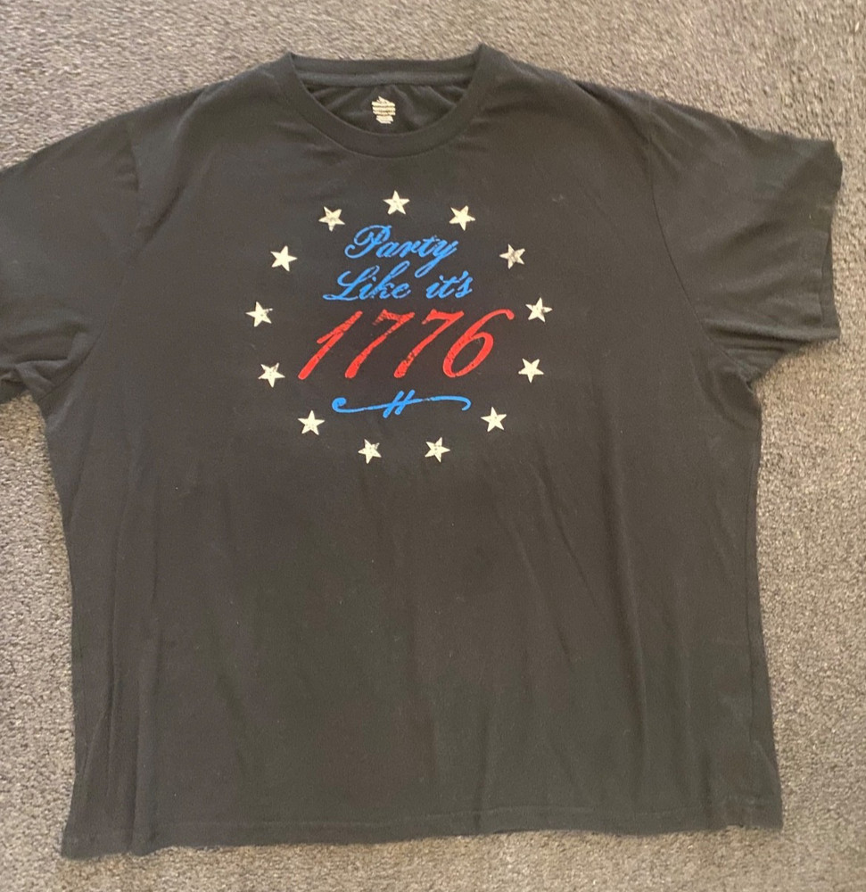 Men’s XXL 50-52 Party Like its 1776 Crusher T Shirt Patriotic Comfort Wear
