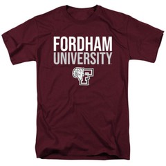 Fordham University Adult T-Shirt Stacked, Maroon, S-3XL