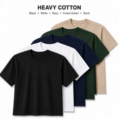 Gildan Heavy Cotton 5000 T-Shirt 3 & 5 Pack Men’s Blank Crew Neck Tee S-5XL
