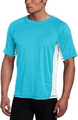 Men’s UPF 50 Short Sleeve Swim Rash Guard Sun Protection Shirt Quick Dry