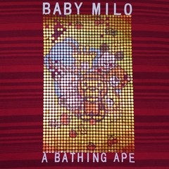 Baby Milo A Bathing Ape Shirt Mens Large Red Stripe holo Graphic Made In Japan