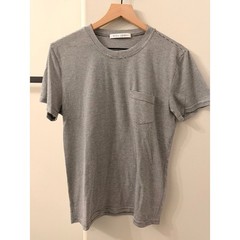 Mika Jaymes Pocket T-Shirt Mens Grey White Micro Stripe Tee