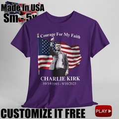 Charlie Kirk Freedom Courage For My Faith Freedom Short T-Shirt Charlie V2.0