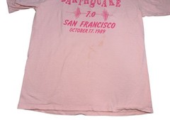 I Survived 7.0 Earthquake San Francisco 1989 Earthquake T-Shirt. Sz L Pink
