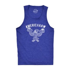 Americaaaw Mens Fitness Tank Funny 4th Of July Merica Bald Eagle Beer Drinking