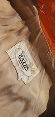 Vtg Bates Leather Motorcycle Racing Jacket Harley Orange w Stripes 1960’s L Cafe