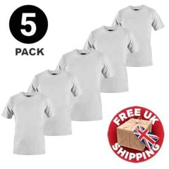 Men’s Plain T-Shirt 3 Pack 5 Pack 100% Cotton Heavy Blend BIG SIZE S to 5XL Tees