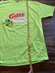 Neon Green Gain Fabric Softener Jerzees 50/50 T Shirt Two Years Safe Sz XL