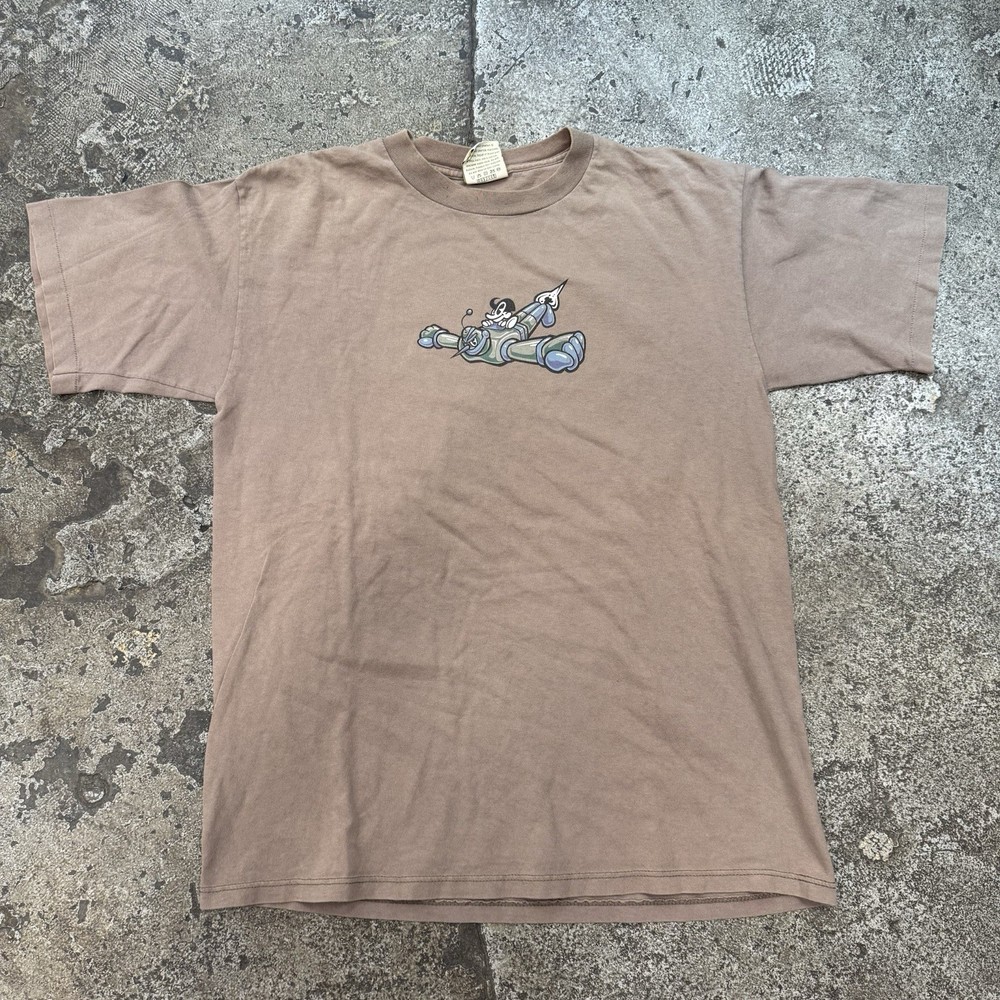 Vintage 90s Single Stich Brown Mossimo Joy Ride Shirt Made In USA Brown