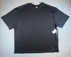 Saints Studio Mens Short Sleeve Shirt Size 3XL Embossed Squares Knit Black