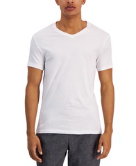Alfani Men’s Regular-Fit V-Neck Solid T-Shirts, Pack of 4, large