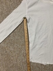 Positano Men’s Long Sleeve 100% Cotton V-Neck w/Collar White Size Large