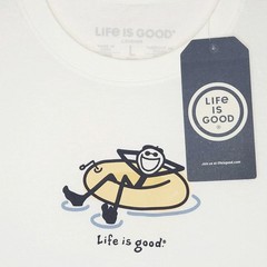 Life is Good Mens Crusher Tee White Inner Tube Jake Graphic T-Shirt-Choose Size