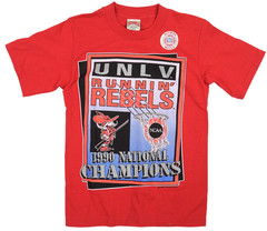 1990 UNLV National Champions Mens Vtg NWT Nutmeg Mills T Shirt Size S Red USA